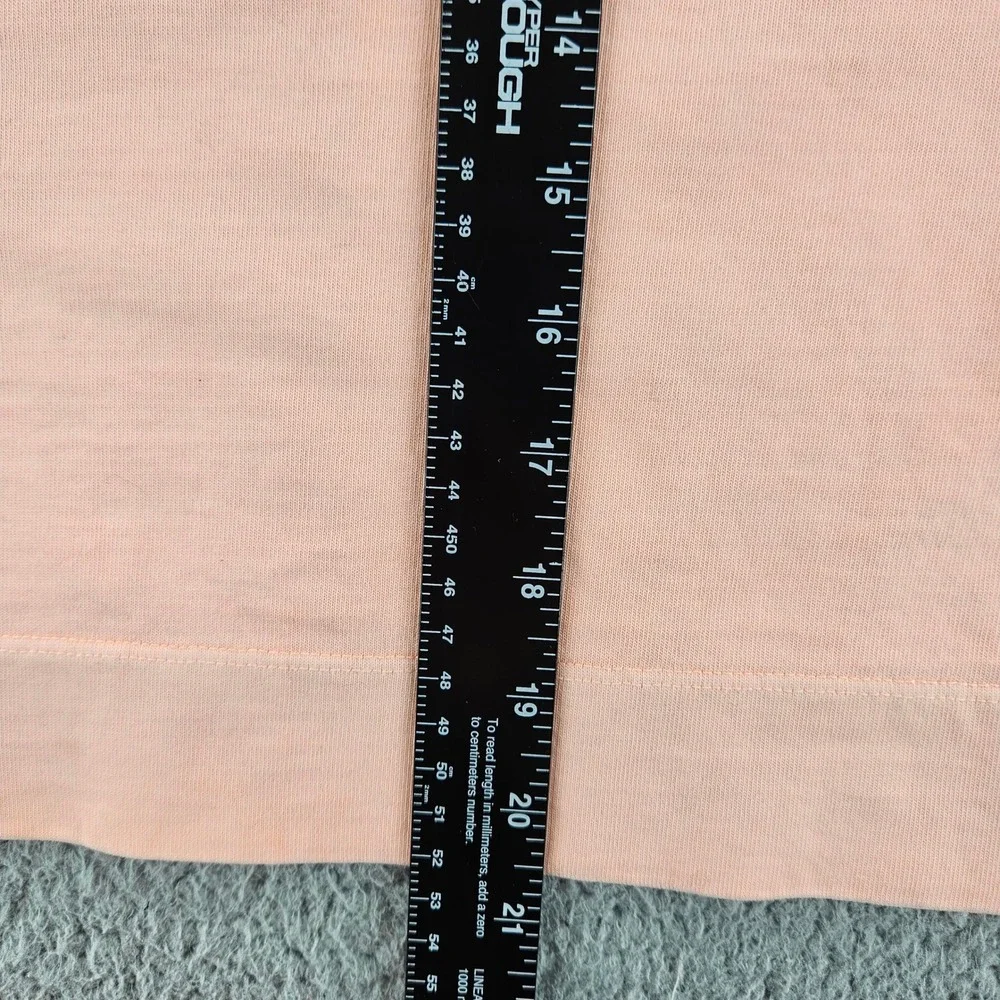 Athleta Classic Cotton Crop Tee Womens‎ Medium Pink Peach Boxy Pocket TShirt